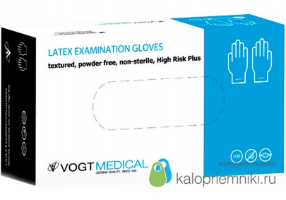 1314119 Латексные перчатки Vogt Medical, XL, 100 шт.
