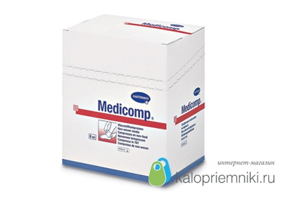 Medicomp steril  (Медикомп стерил)- Салфетки (стерильные): 5 х 5 см; 25х2 шт.