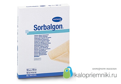 Sorbalgon (Сорбалгон) - Повязки из волокон кальция-альгината:  5 х 5 см; 10 шт.