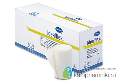 Idealflex(Идиалфлекс): 45% полиэстер, 42% хлопок, 13% вискоза; 5 м х 10 см, 10 шт.   Растяжимость 80%